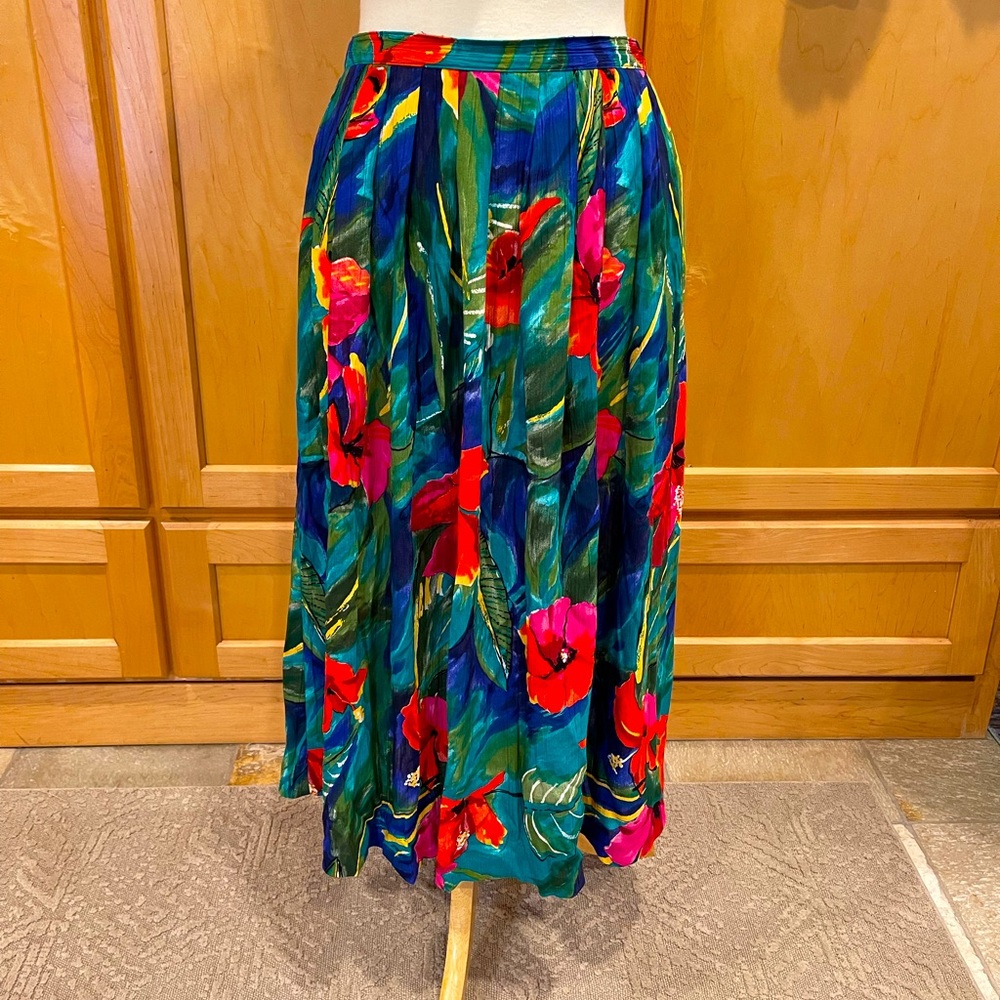Vintage tropical Alfred Dunner skirt, size 12 🌺